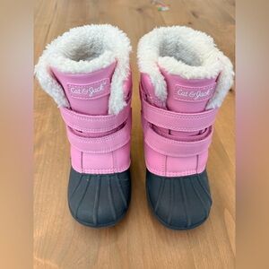 Cat & Jack Pink Faux-Fur Lined Girls Winter Boots